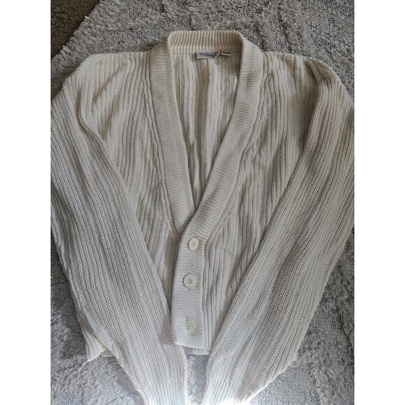 Vintage Cacharel V Neck Button Front Chunky Knit Sweater Women's XL - Picture 8 of 10